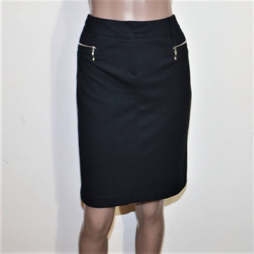 New Directions Black Fitted Pencil Skirt Sz 10